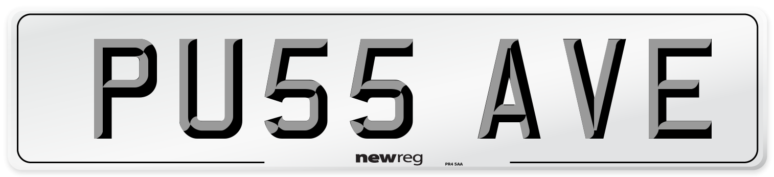 PU55 AVE Number Plate from New Reg